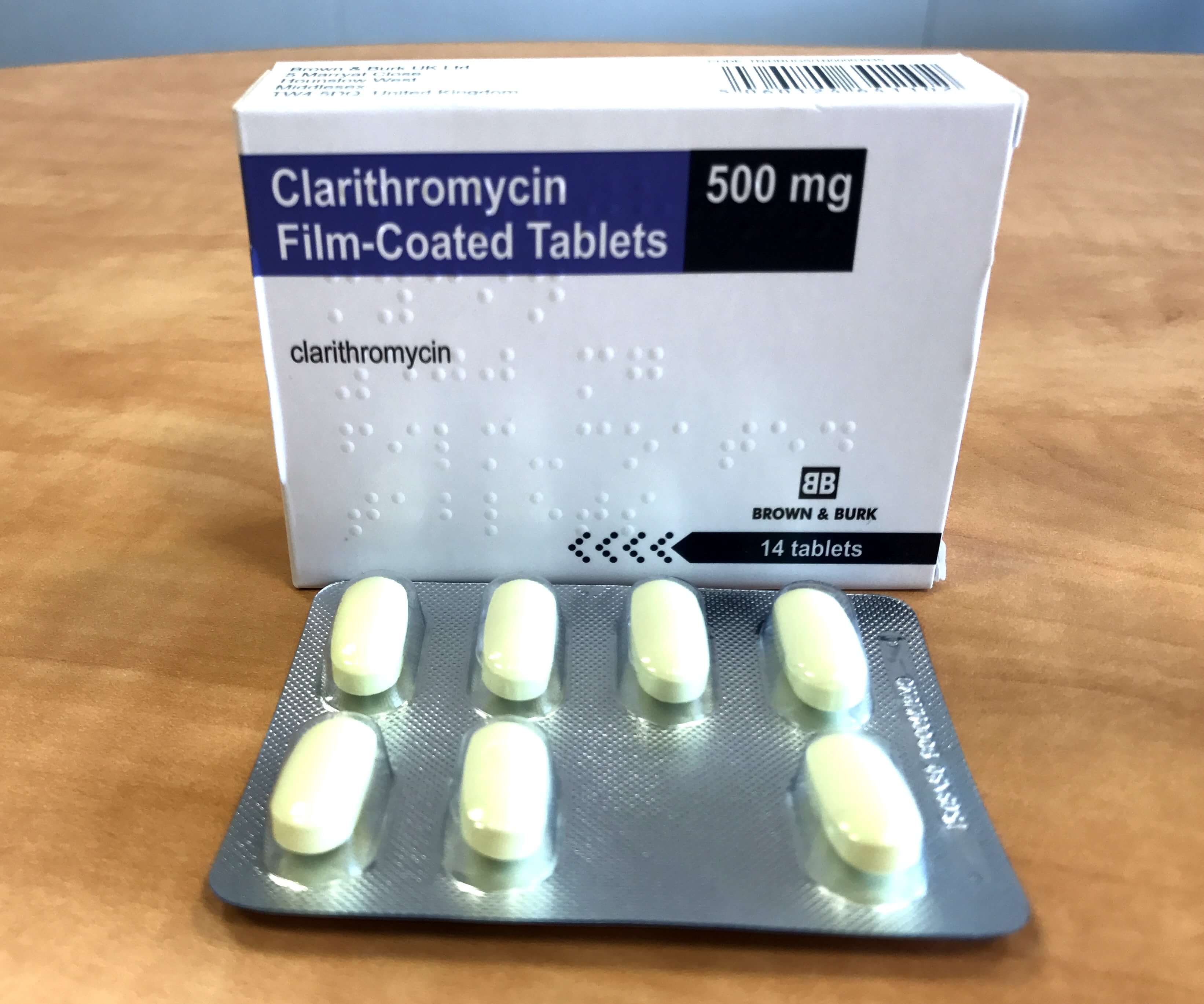 Clarithromycin Tablets Brown Burk